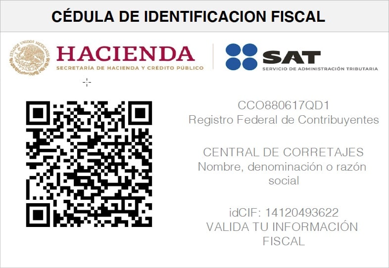 CENTRAL DE CORRETAJES – CCO880617QD1